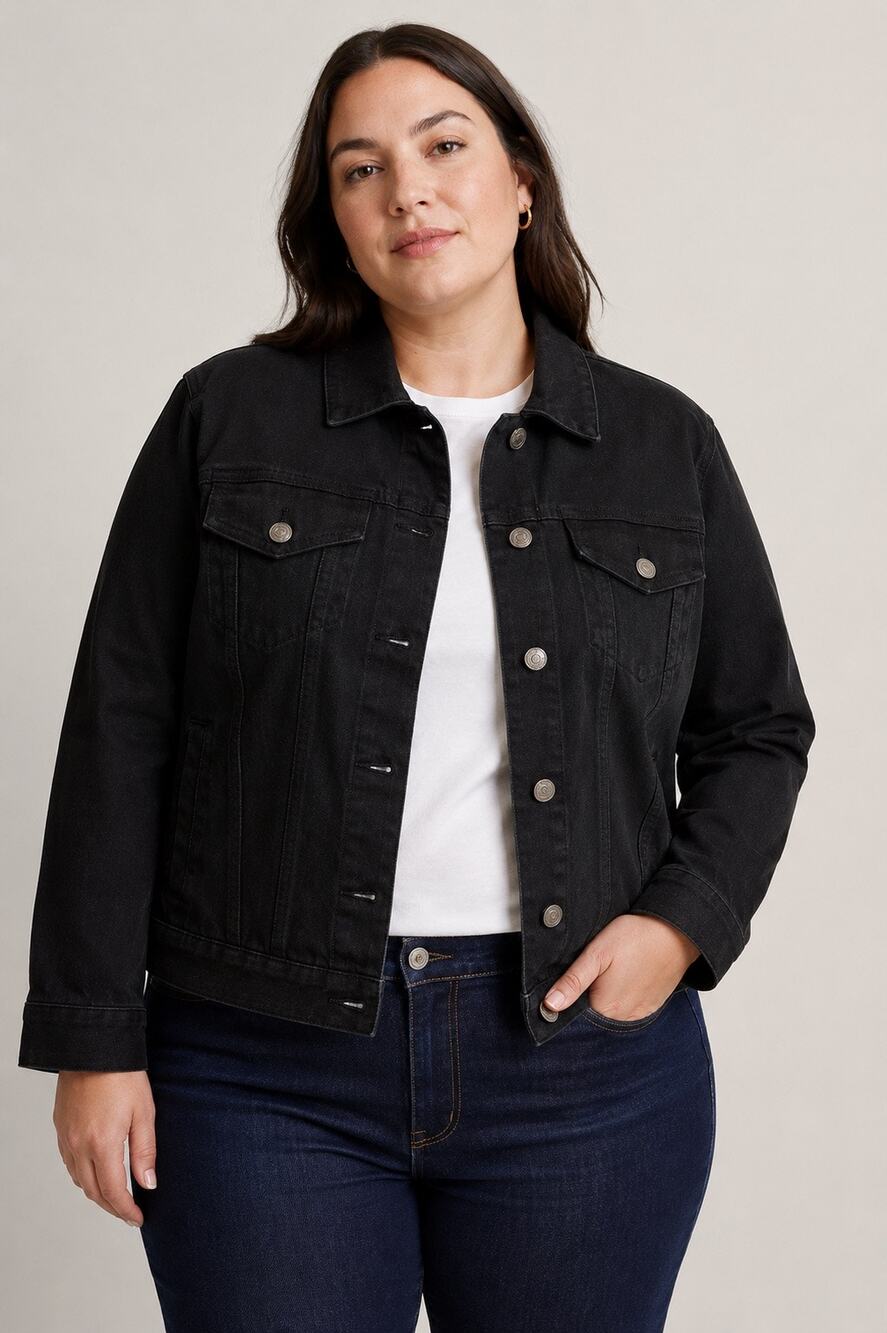 Universal Standard Kelsey Denim Jacket – Black – Size XS – New With Tags